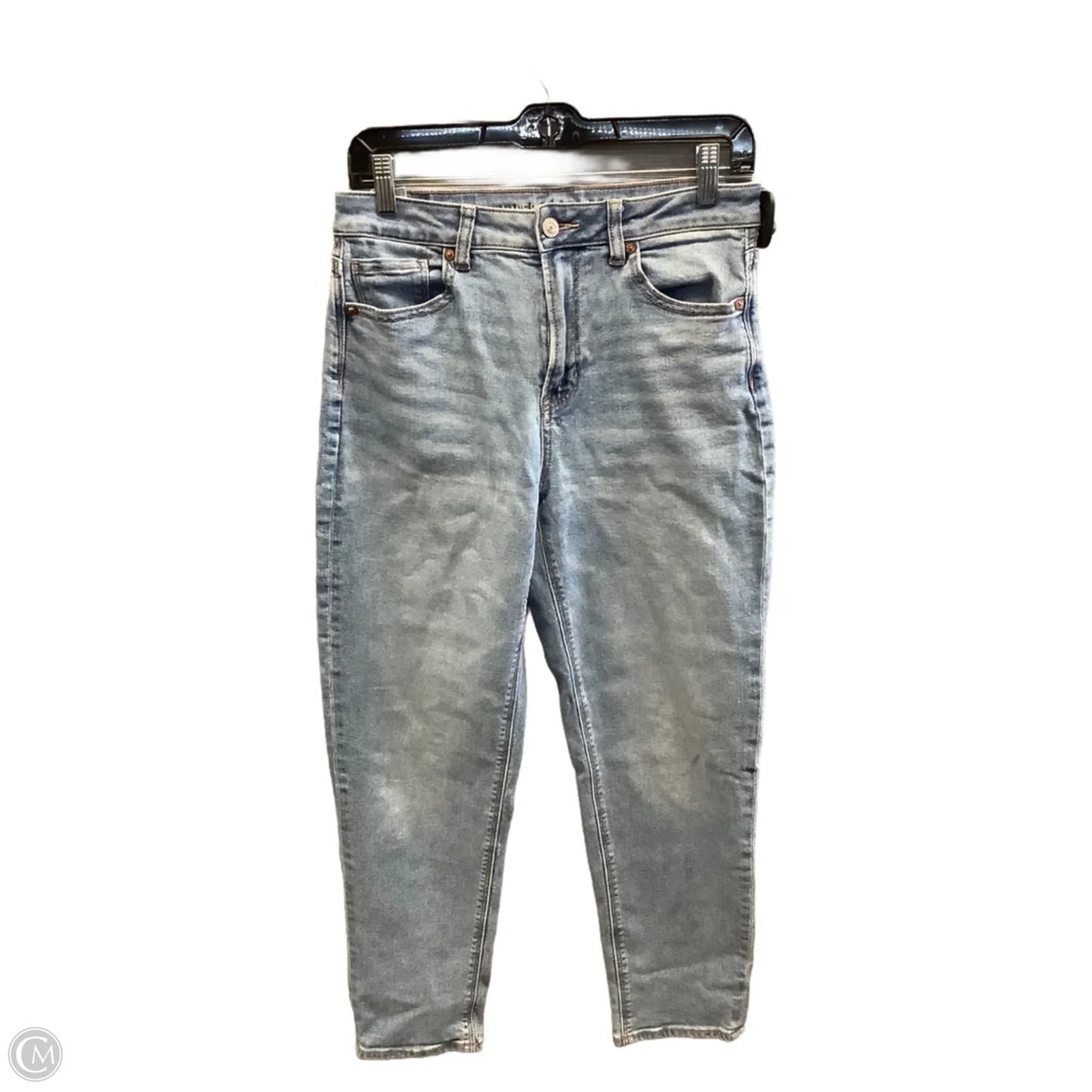 Jeans Straight By American Eagle In Blue Denim, Size: 4