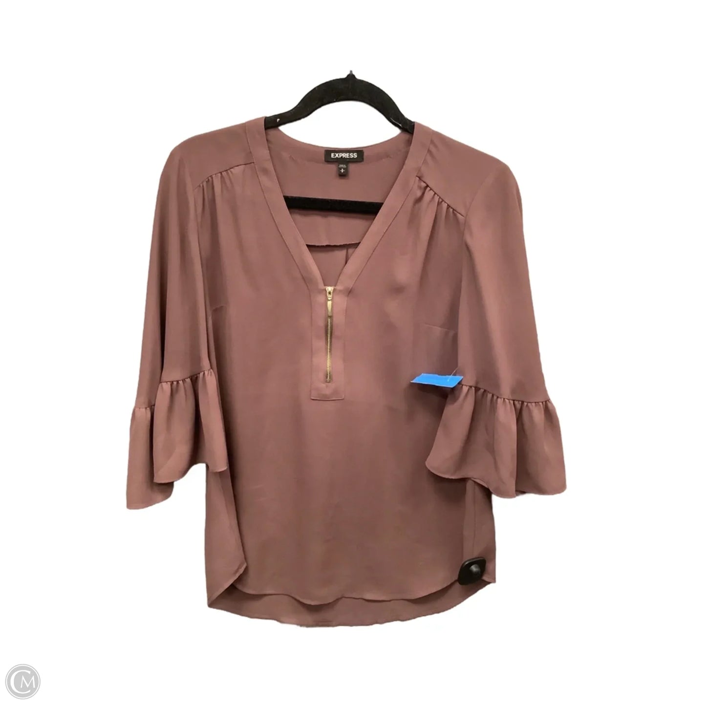 Blouse 3/4 Sleeve By Express In Brown, Size: S