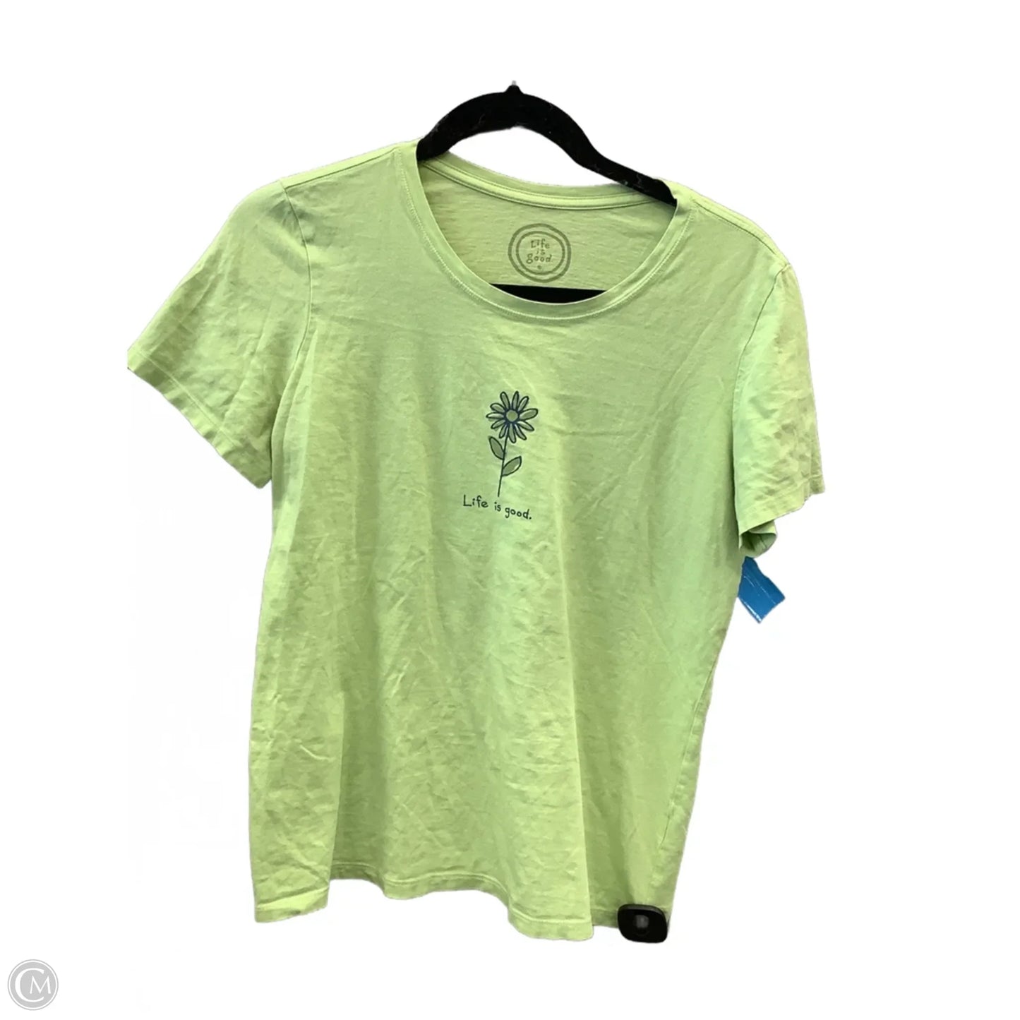 Top Short Sleeve By Life Is Good In Green, Size: M
