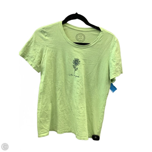 Top Short Sleeve By Life Is Good In Green, Size: M