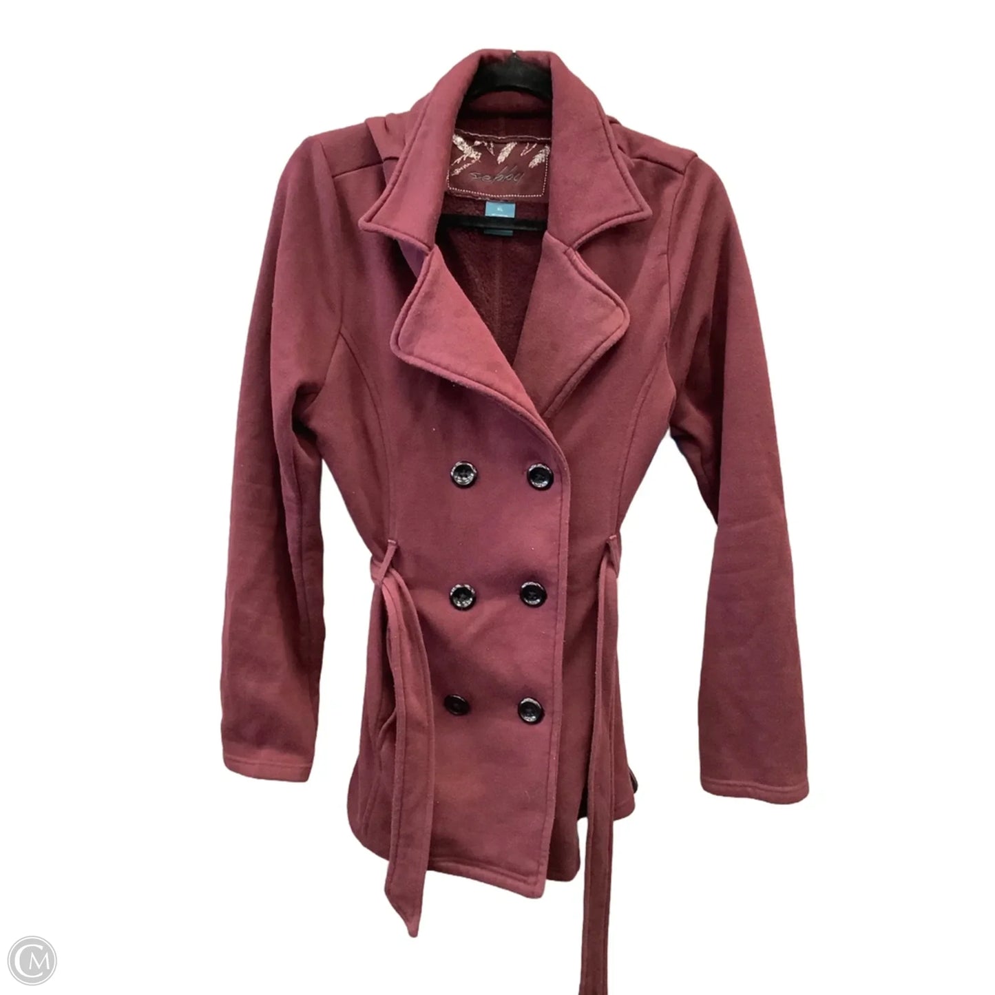 Coat Peacoat By Sebby In Maroon, Size: Xl