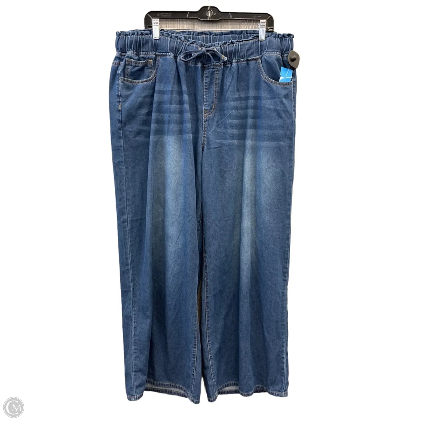 Jeans Wide Leg By Shein In Blue Denim, Size: 22