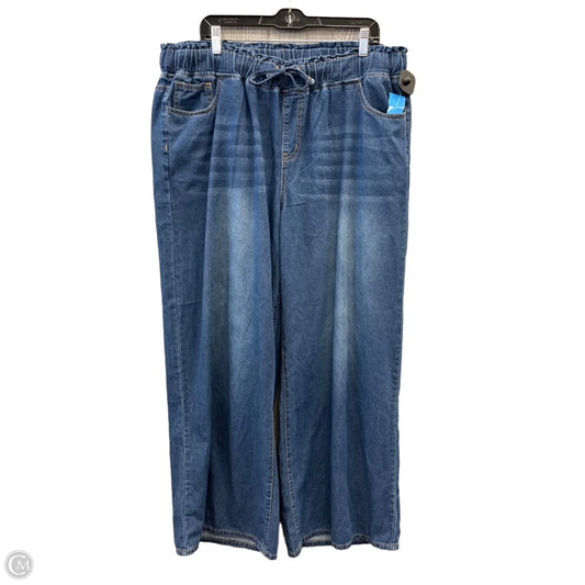 Jeans Wide Leg By Shein In Blue Denim, Size: 22