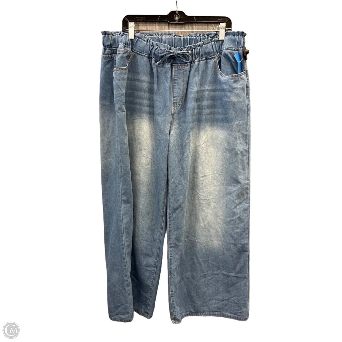 Jeans Wide Leg By Shein In Blue Denim, Size: 22