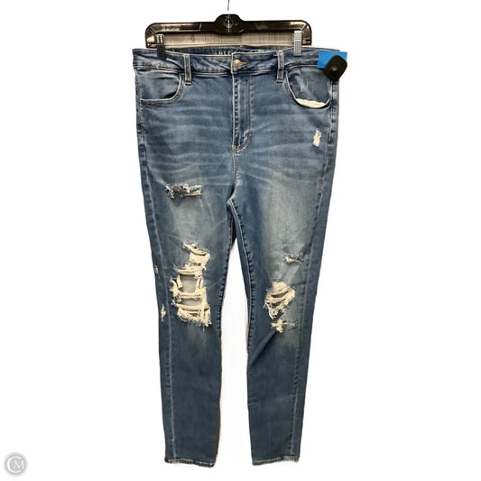 Jeans Jeggings By American Eagle In Blue Denim, Size: 16