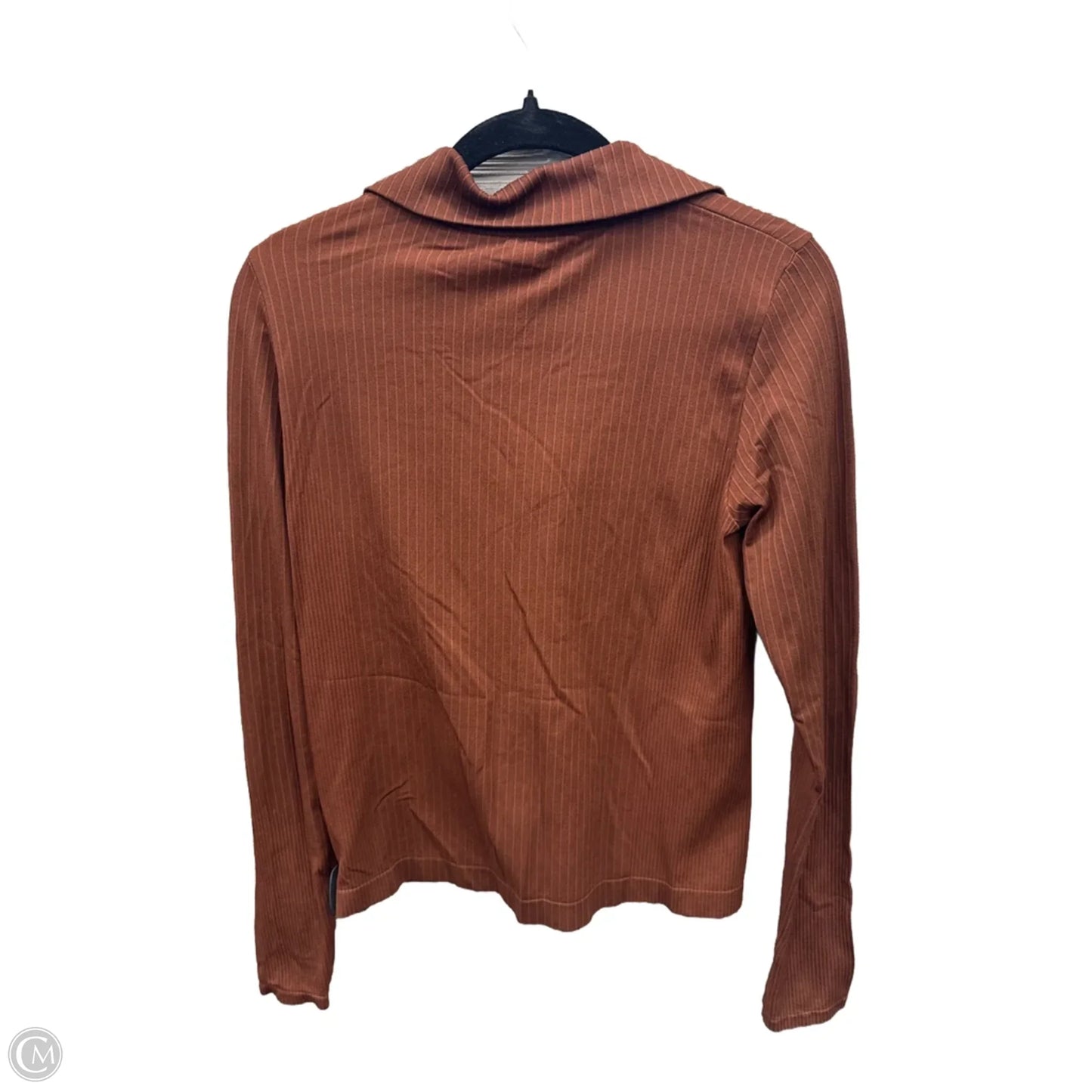 Athletic Top Long Sleeve Collar By Athleta In Brown, Size: M