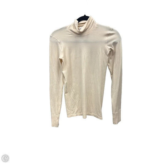 Athletic Top Long Sleeve Collar By Athleta In Cream, Size: S