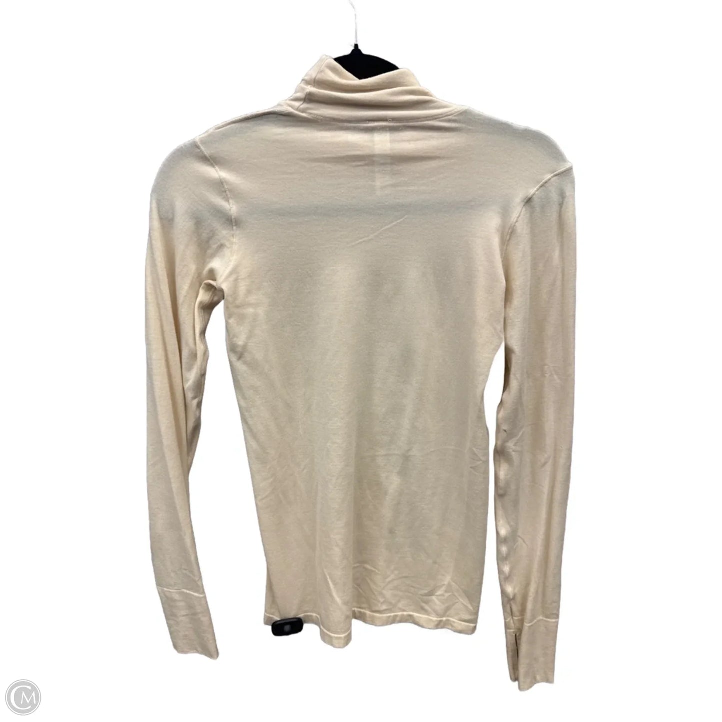 Athletic Top Long Sleeve Collar By Athleta In Cream, Size: S
