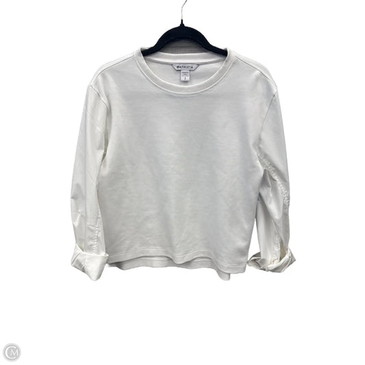 Athletic Top Long Sleeve Crewneck By Athleta In White, Size: S