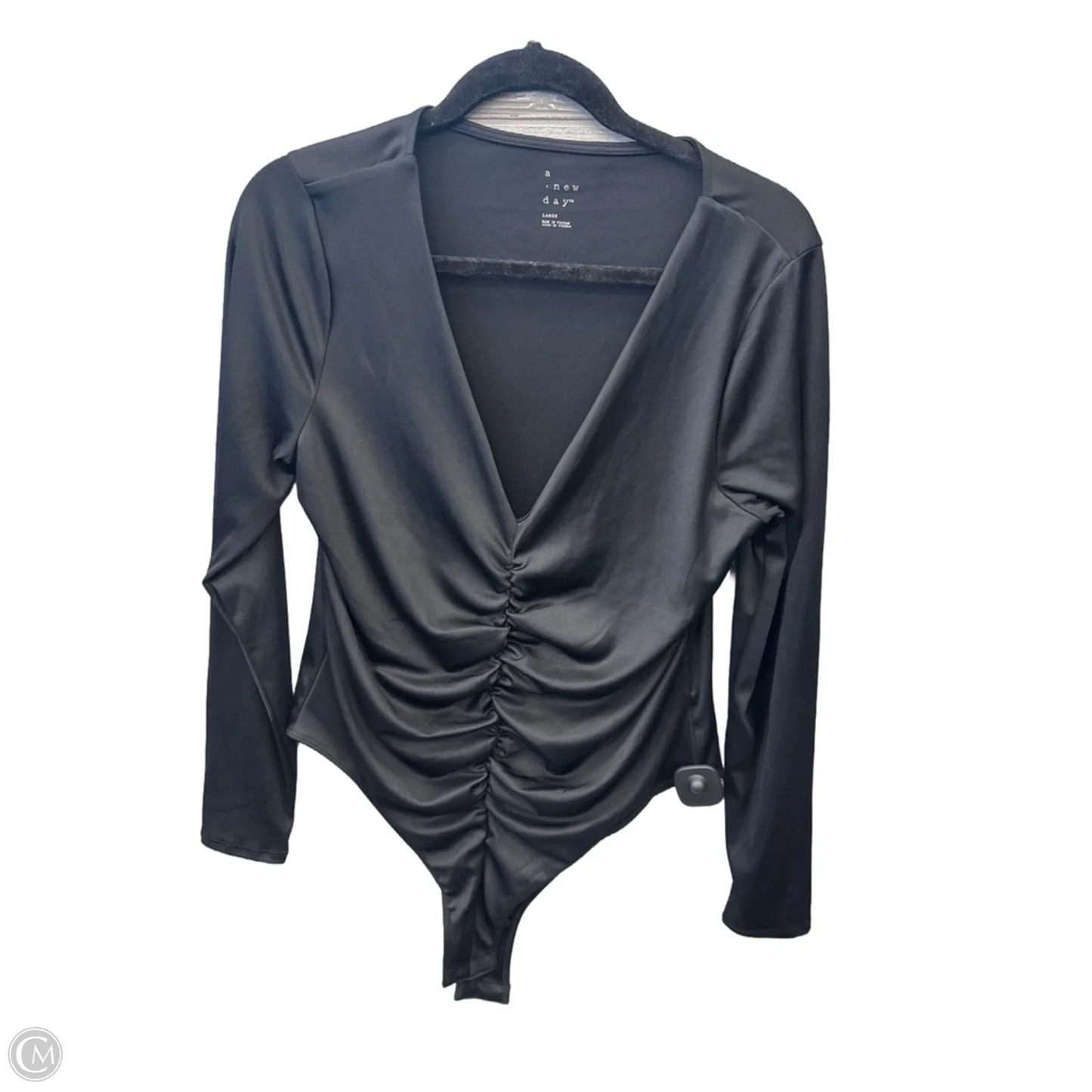 Blouse Long Sleeve By A New Day In Black, Size: L