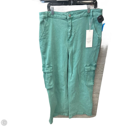 Jeans Wide Leg By Risen In Green Denim, Size: 18
