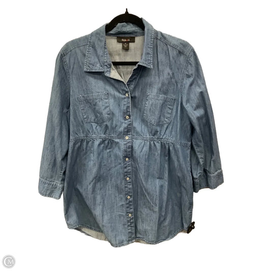 Dress Casual Short By Style And Company In Blue, Size: L