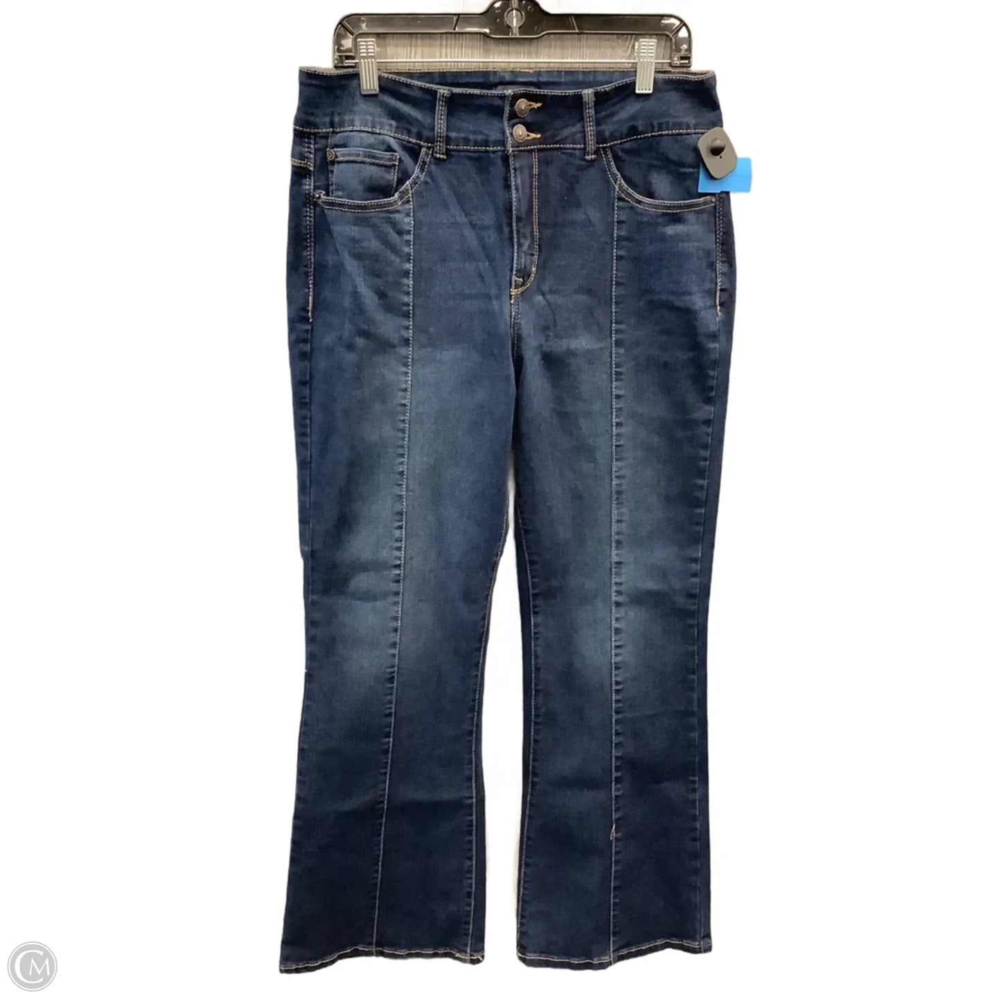 Jeans Flared By Curve Appeal In Blue Denim, Size: 14