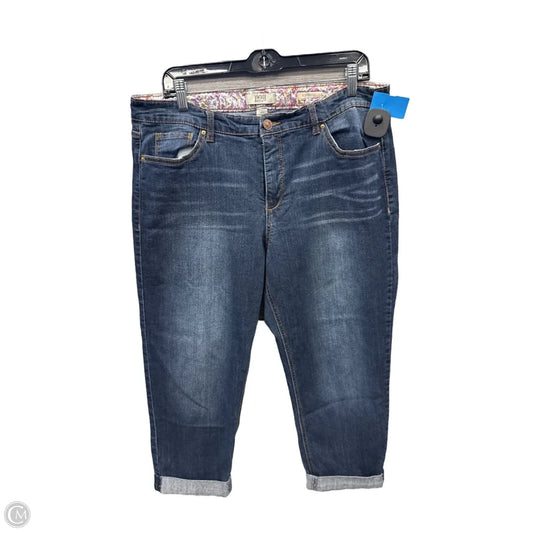 Jeans Boyfriend By Vintage America In Blue Denim, Size: 14