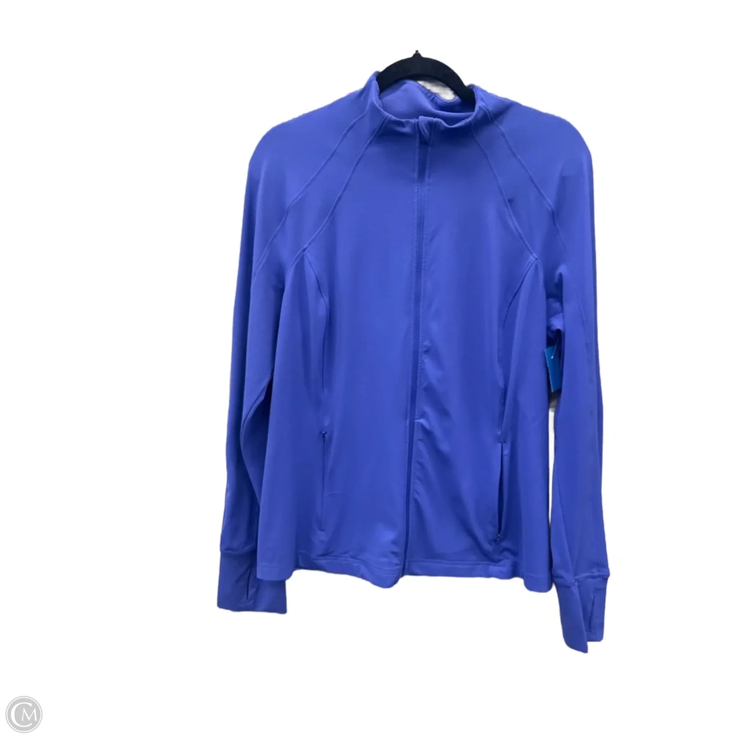 Athletic Top Long Sleeve Collar By Avia In Blue, Size: Xl