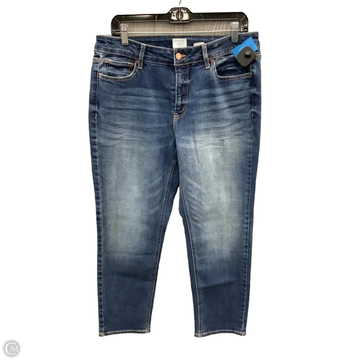 Jeans Straight By Time And Tru In Blue Denim, Size: 14