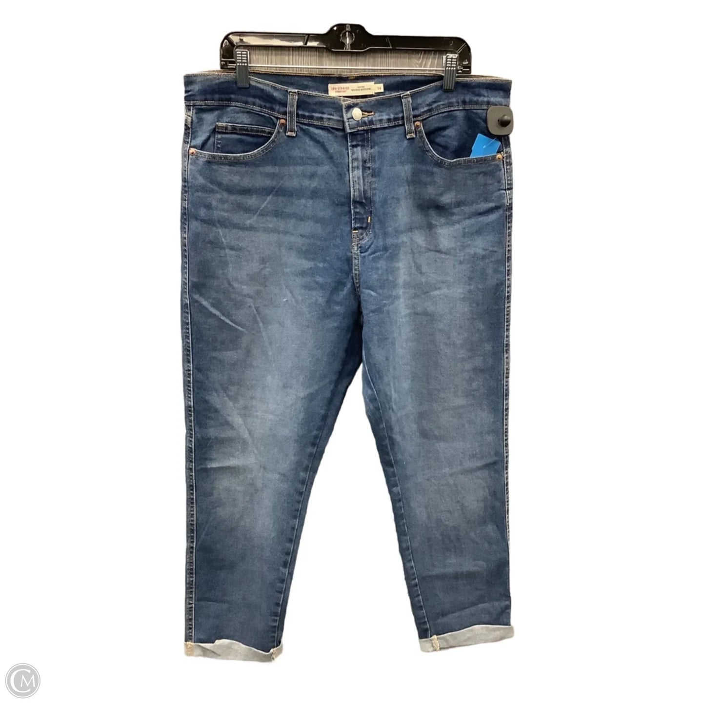 Jeans Boyfriend By Levis Signature In Blue Denim, Size: 14