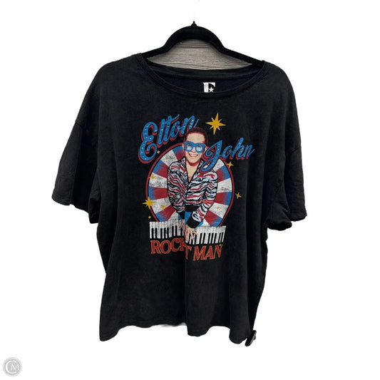 Top Short Sleeve By Clothes Mentor In Grey, Size: Xxl