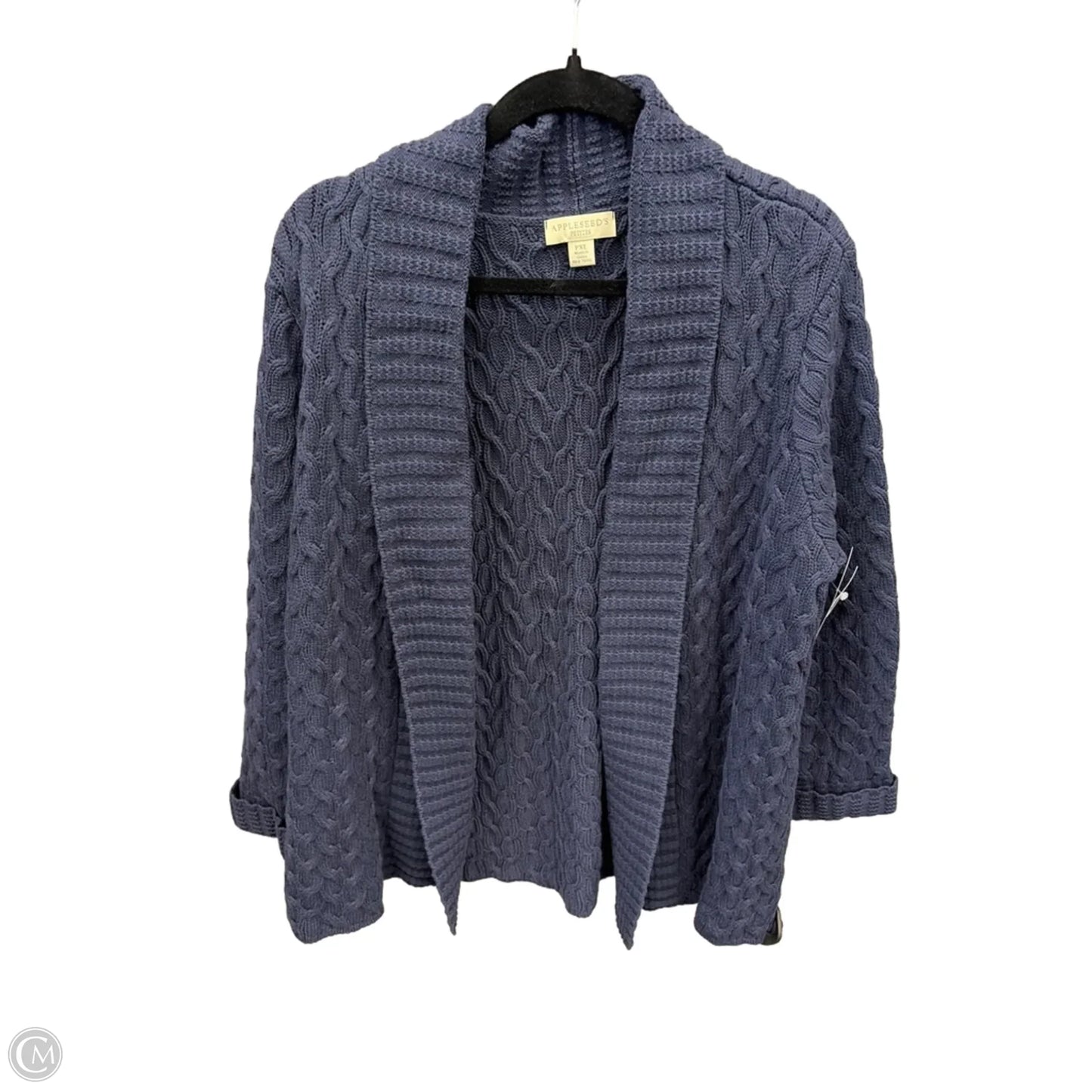 Sweater Cardigan By Appleseeds In Navy, Size: Xlp