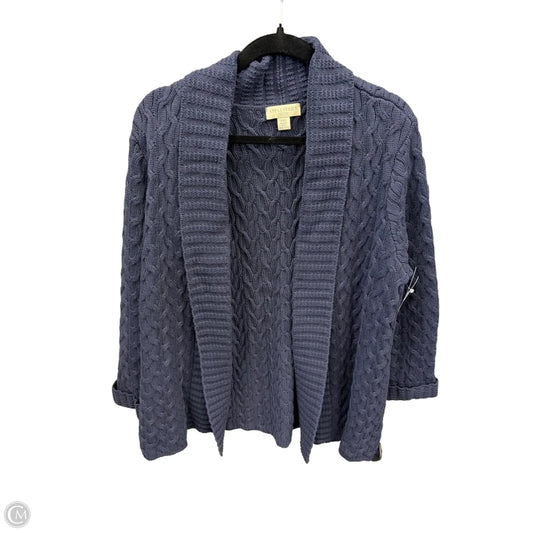 Sweater Cardigan By Appleseeds In Navy, Size: Xlp