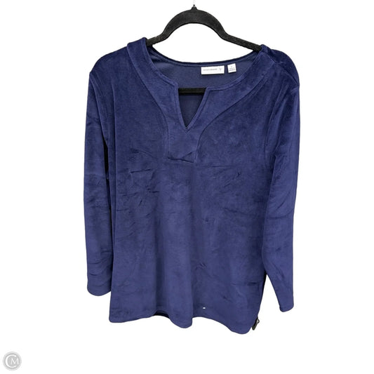 Top Long Sleeve By Susan Graver In Navy, Size: Xl