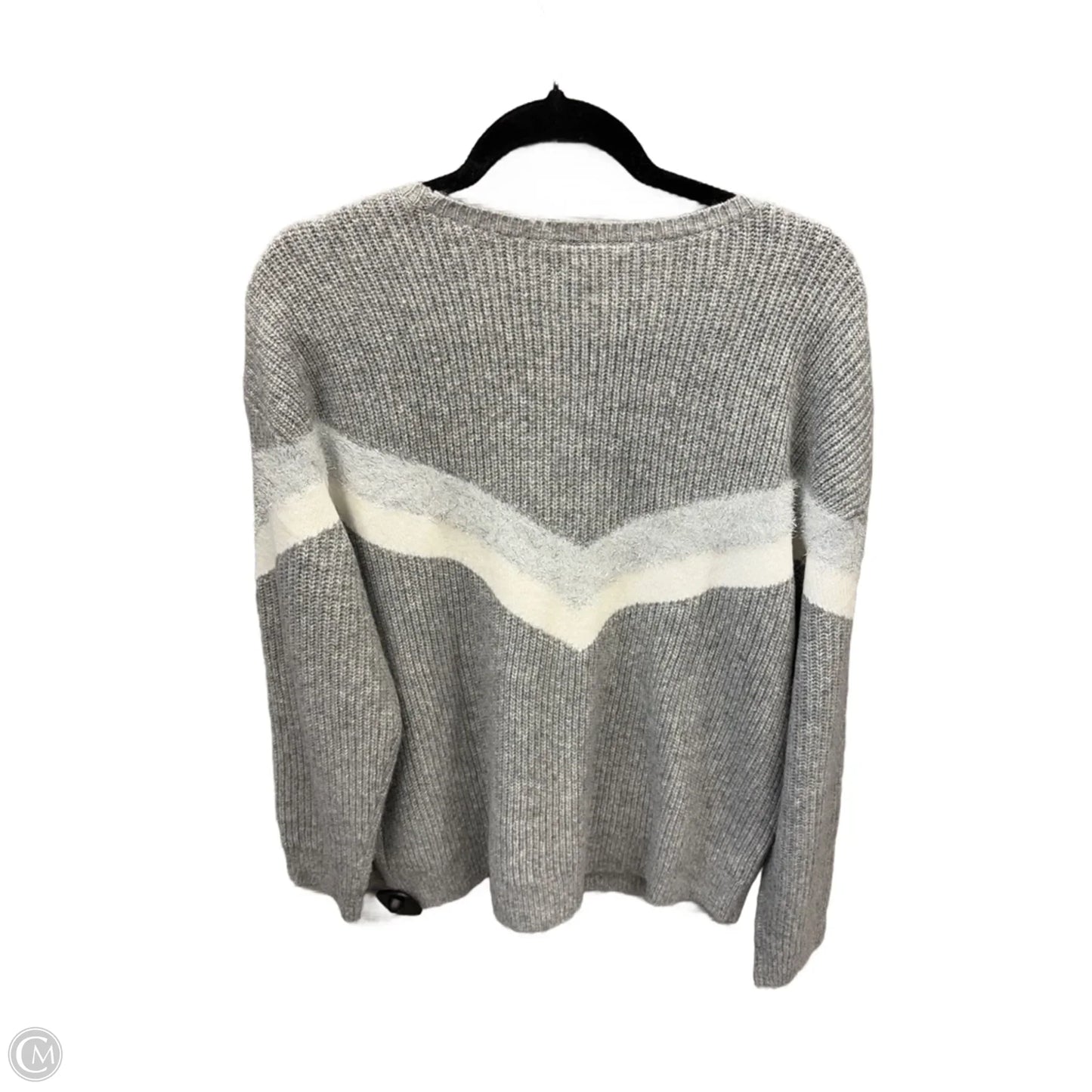 Sweater By Nine West Apparel In Grey & White, Size: L