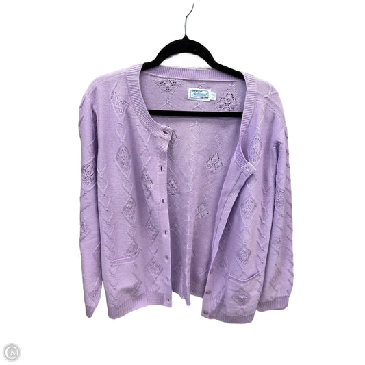 Sweater Cardigan By Clothes Mentor In Purple, Size: Xlp