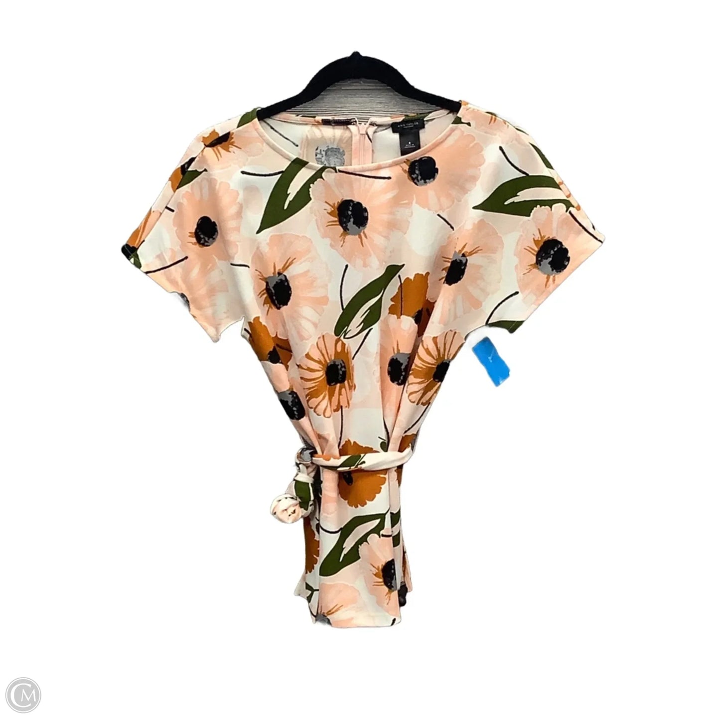 Blouse Short Sleeve By Ann Taylor In Peach, Size: S