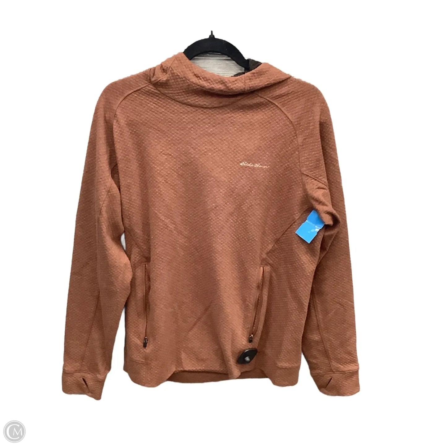 Sweatshirt Hoodie By Eddie Bauer In Brown, Size: S