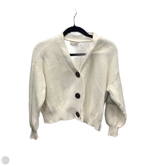 Sweater Cardigan By Loft In White, Size: S