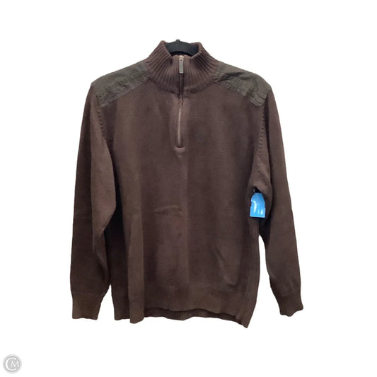 Sweater Luxury Designer By Oscar De La Renta In Brown, Size: L