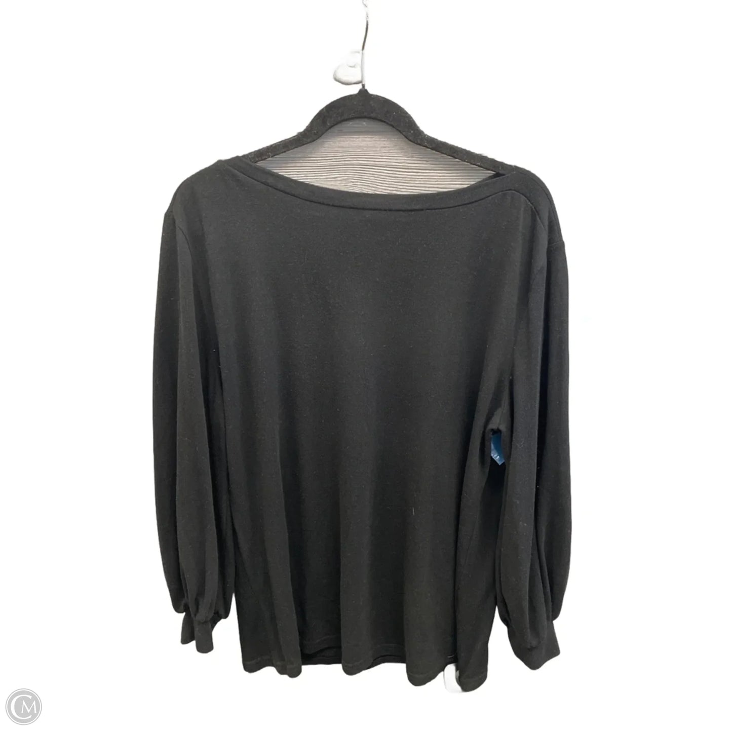 Top Long Sleeve By Amaryllis In Black, Size: M