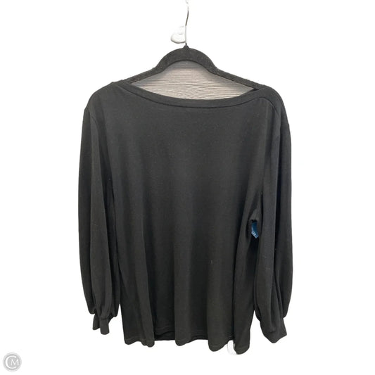 Top Long Sleeve By Amaryllis In Black, Size: M