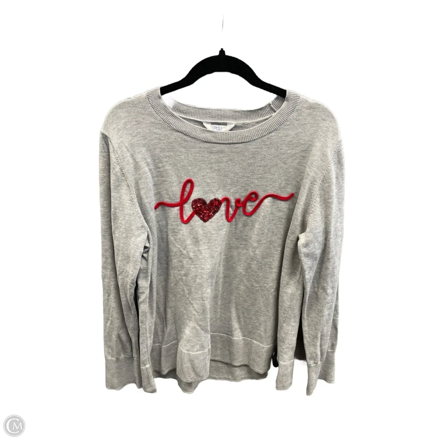 Top Long Sleeve By Time And Tru In Grey, Size: Xl
