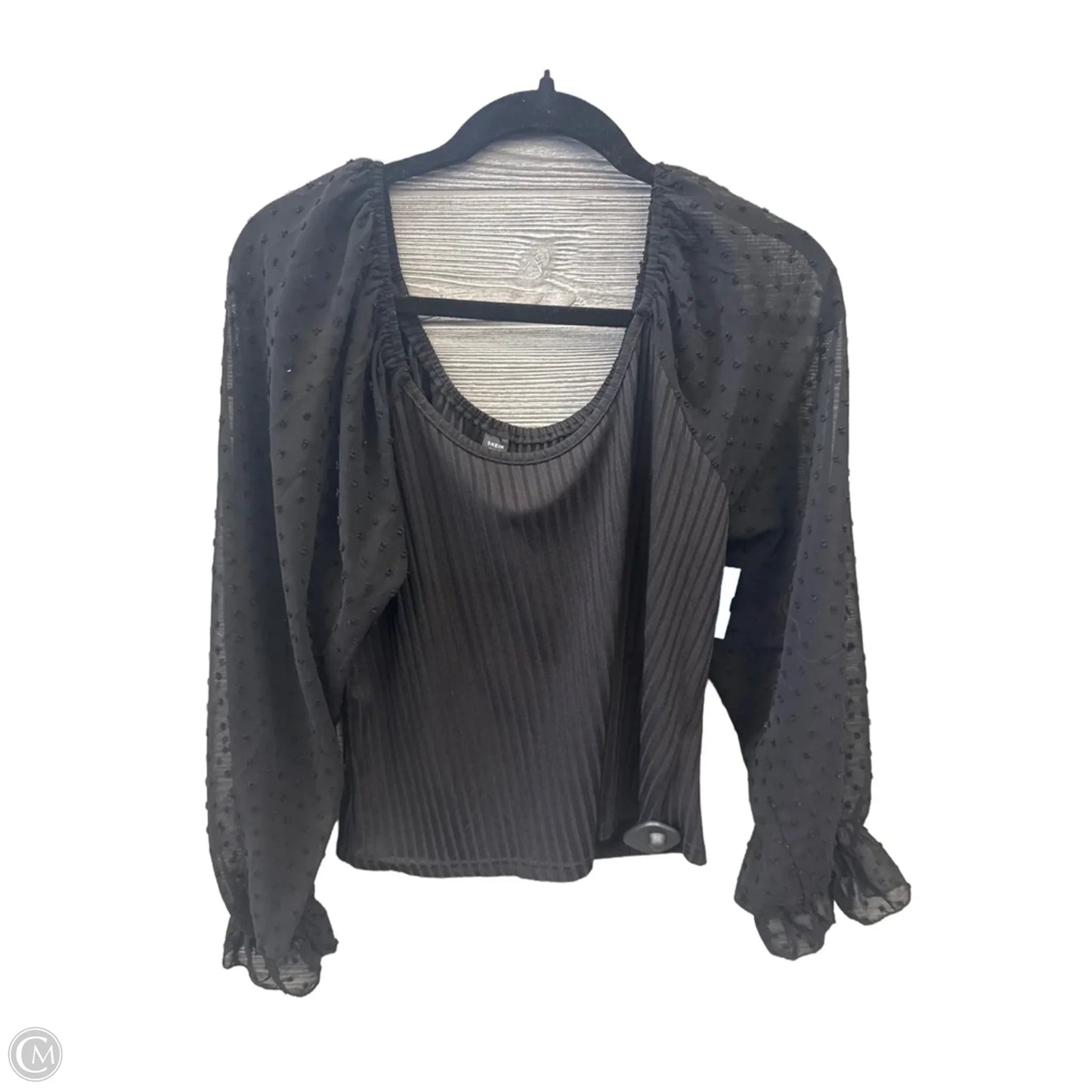Blouse Long Sleeve By Shein In Black, Size: 2x