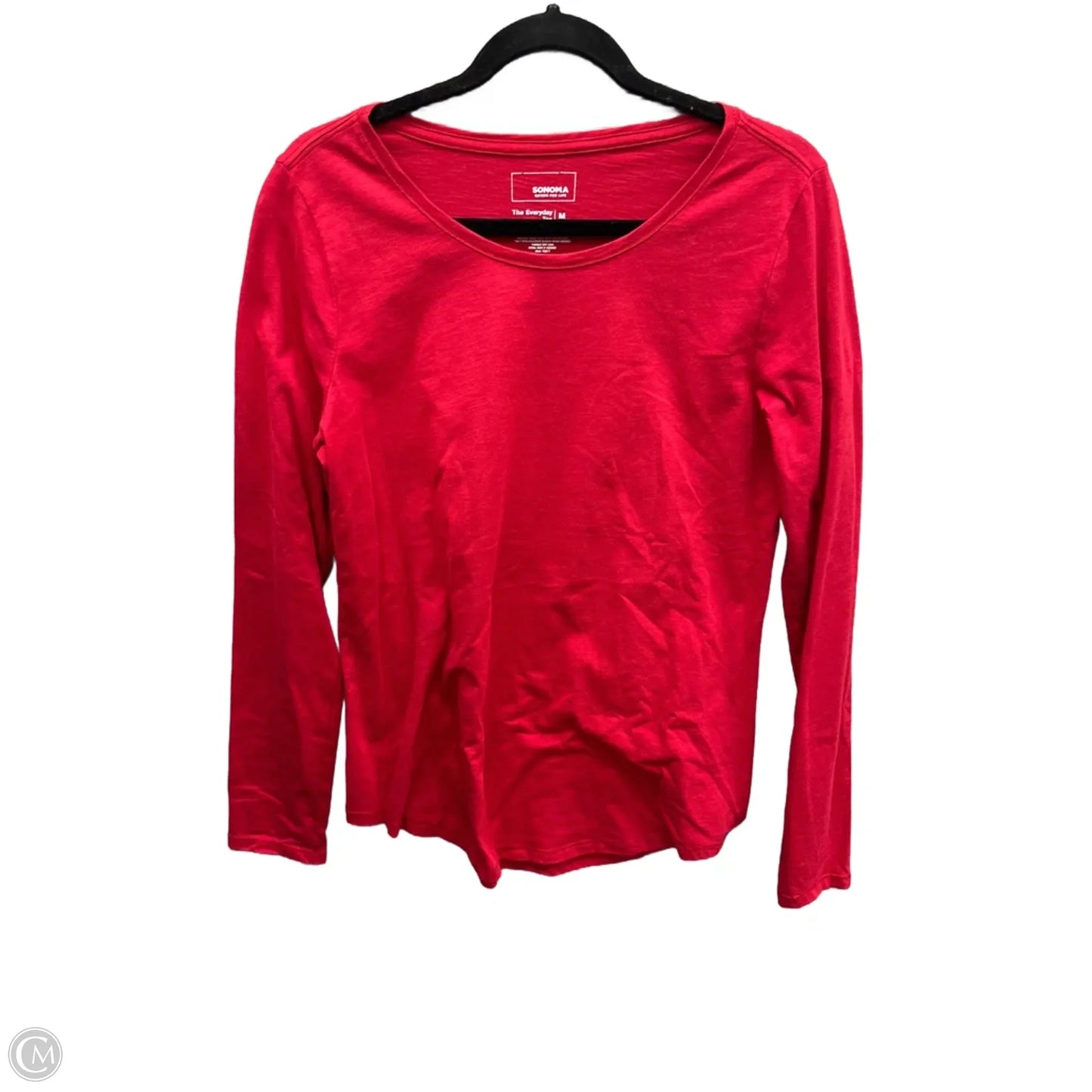 Top Long Sleeve Basic By Sonoma In Red, Size: M