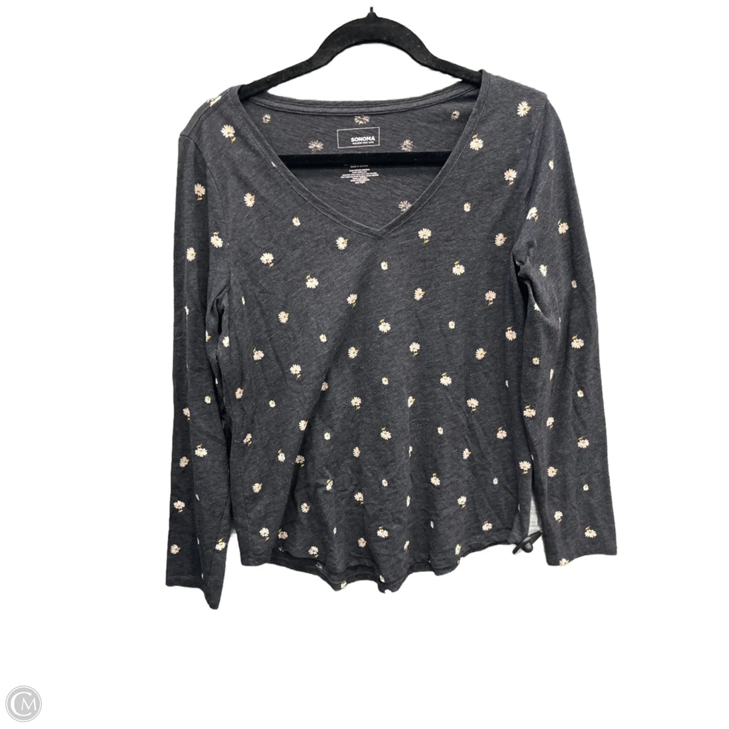 Top Long Sleeve By Sonoma In Grey, Size: M