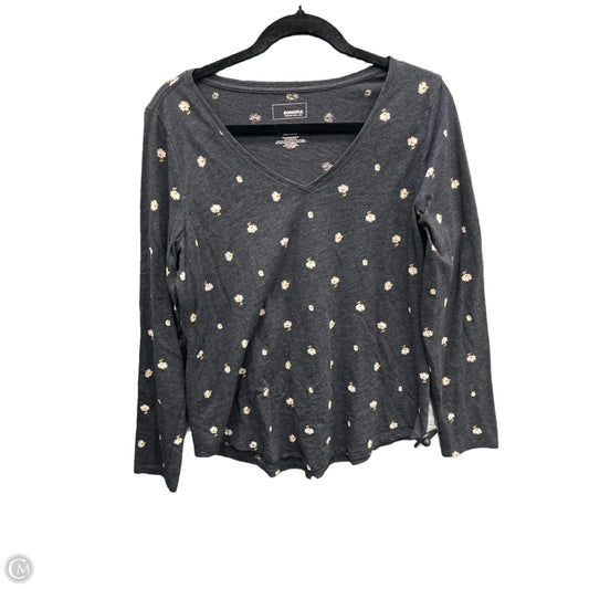 Top Long Sleeve By Sonoma In Grey, Size: M