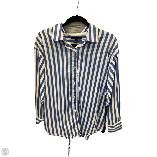 Top Long Sleeve By Banana Republic In Striped Pattern, Size: M
