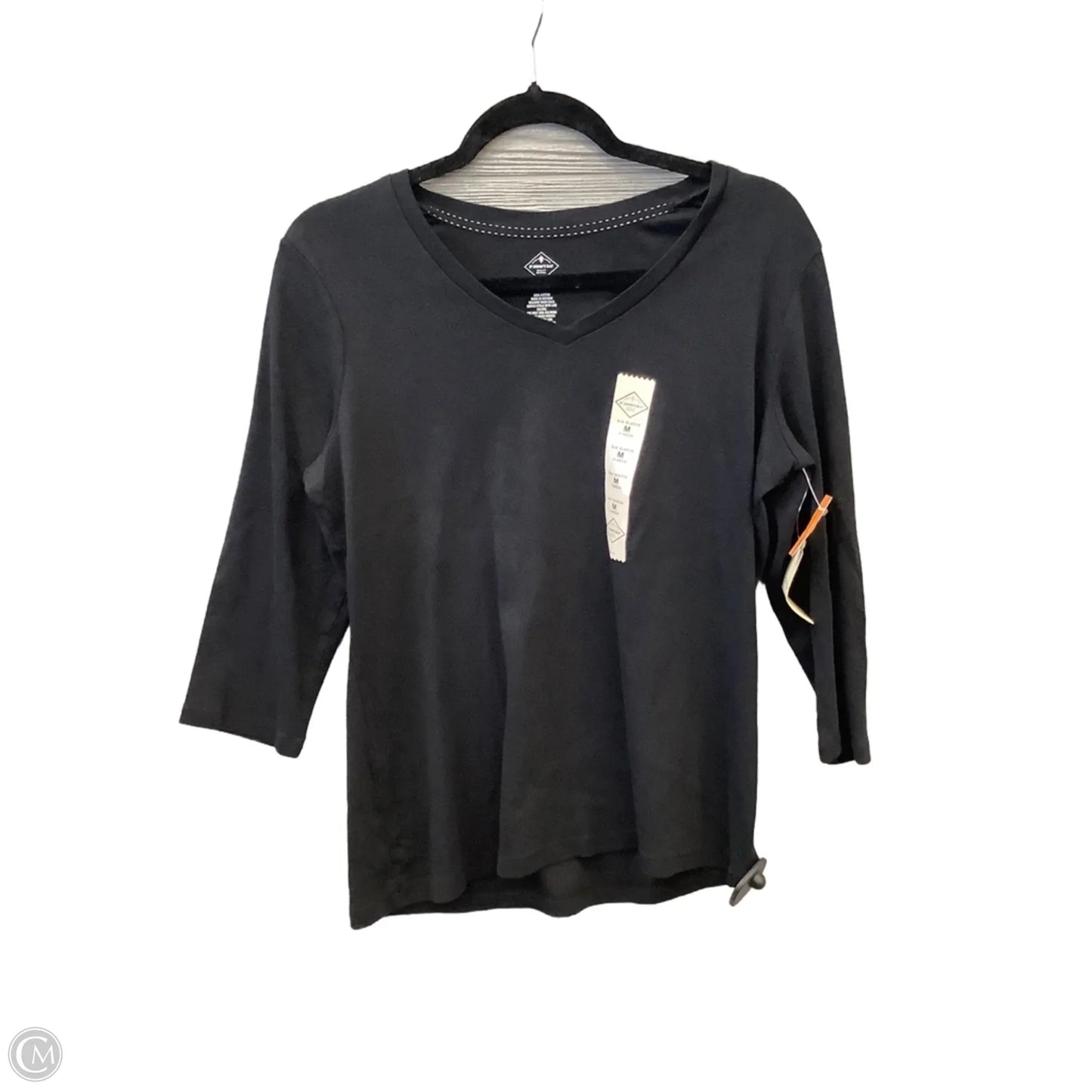 Top 3/4 Sleeve Basic By St Johns Bay In Black, Size: M