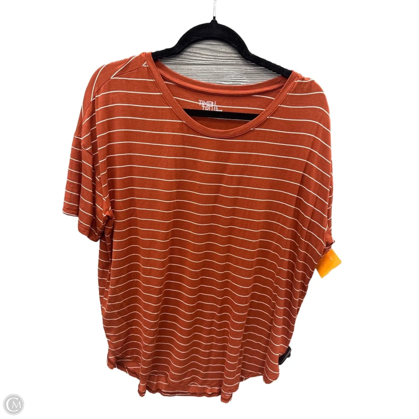 Top Short Sleeve By Time And Tru In Orange, Size: L