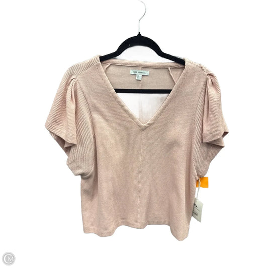 Top Short Sleeve By Free Assembly In Pink, Size: L