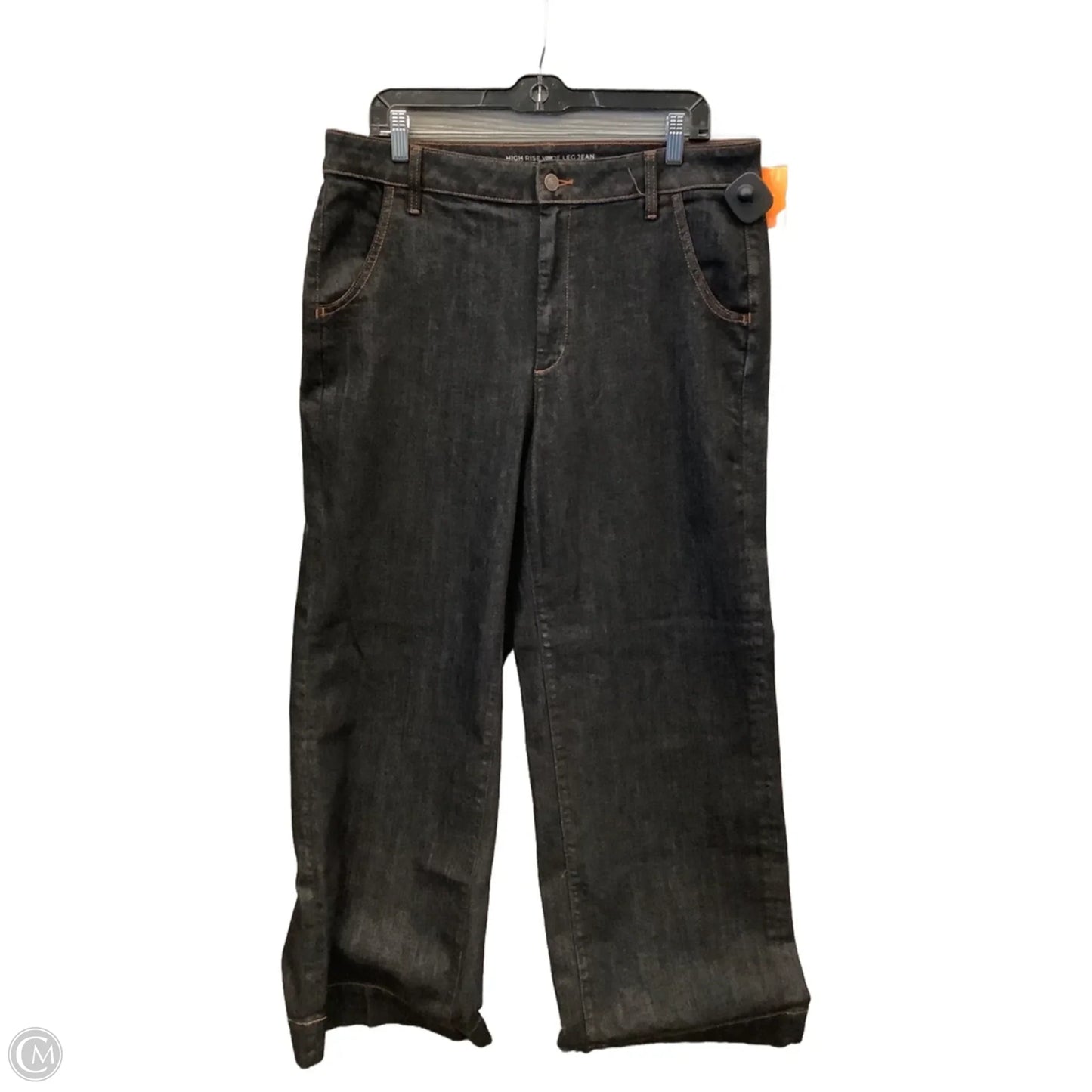 Jeans Wide Leg By Chicos In Black Denim, Size: 14