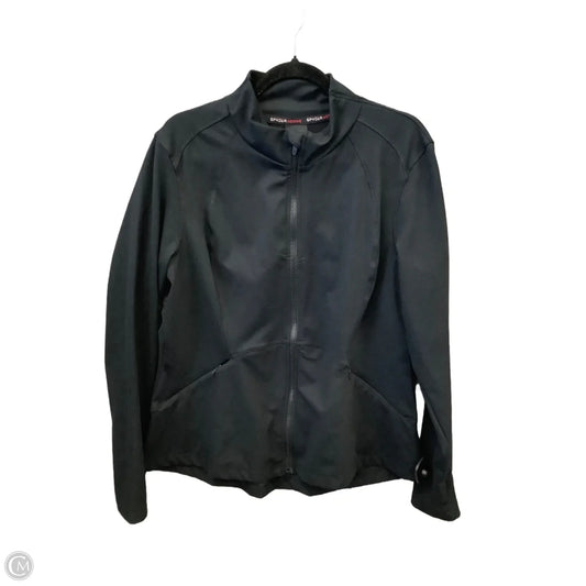 Athletic Top Long Sleeve Collar By Spyder In Black, Size: Xxl