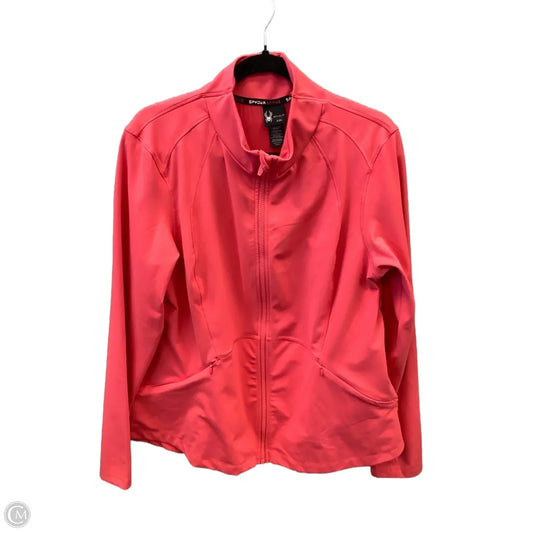 Athletic Top Long Sleeve Collar By Spyder In Pink, Size: Xxl