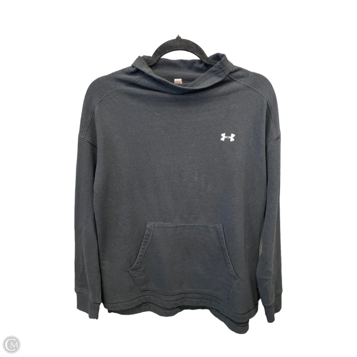Athletic Top Long Sleeve Collar By Under Armour In Black, Size: S