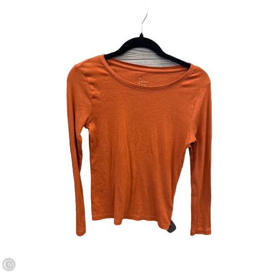 Top Long Sleeve Basic By A New Day In Orange, Size: Xs