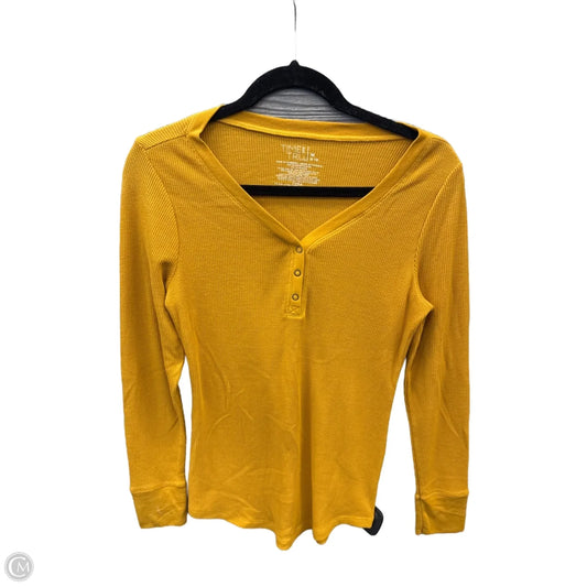 Top Long Sleeve Basic By Time And Tru In Yellow, Size: M