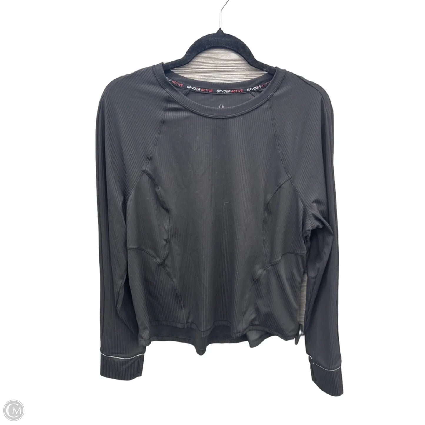 Athletic Top Long Sleeve Crewneck By Spyder In Black, Size: Xl