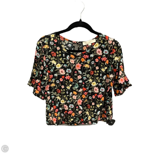 Blouse Short Sleeve By Loft In Floral Print, Size: S